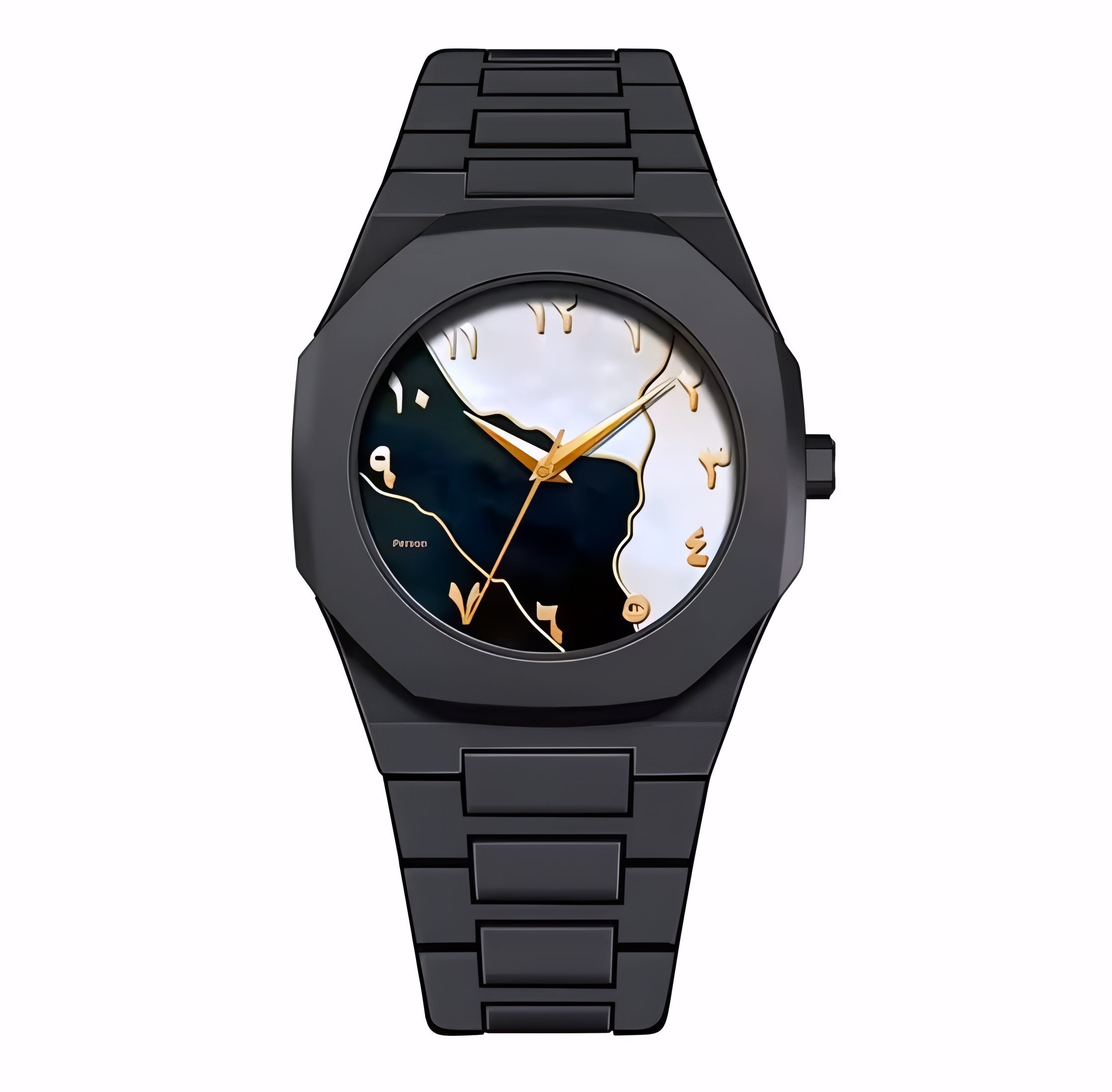 black Aura polycarbonate Arabic numeral watch