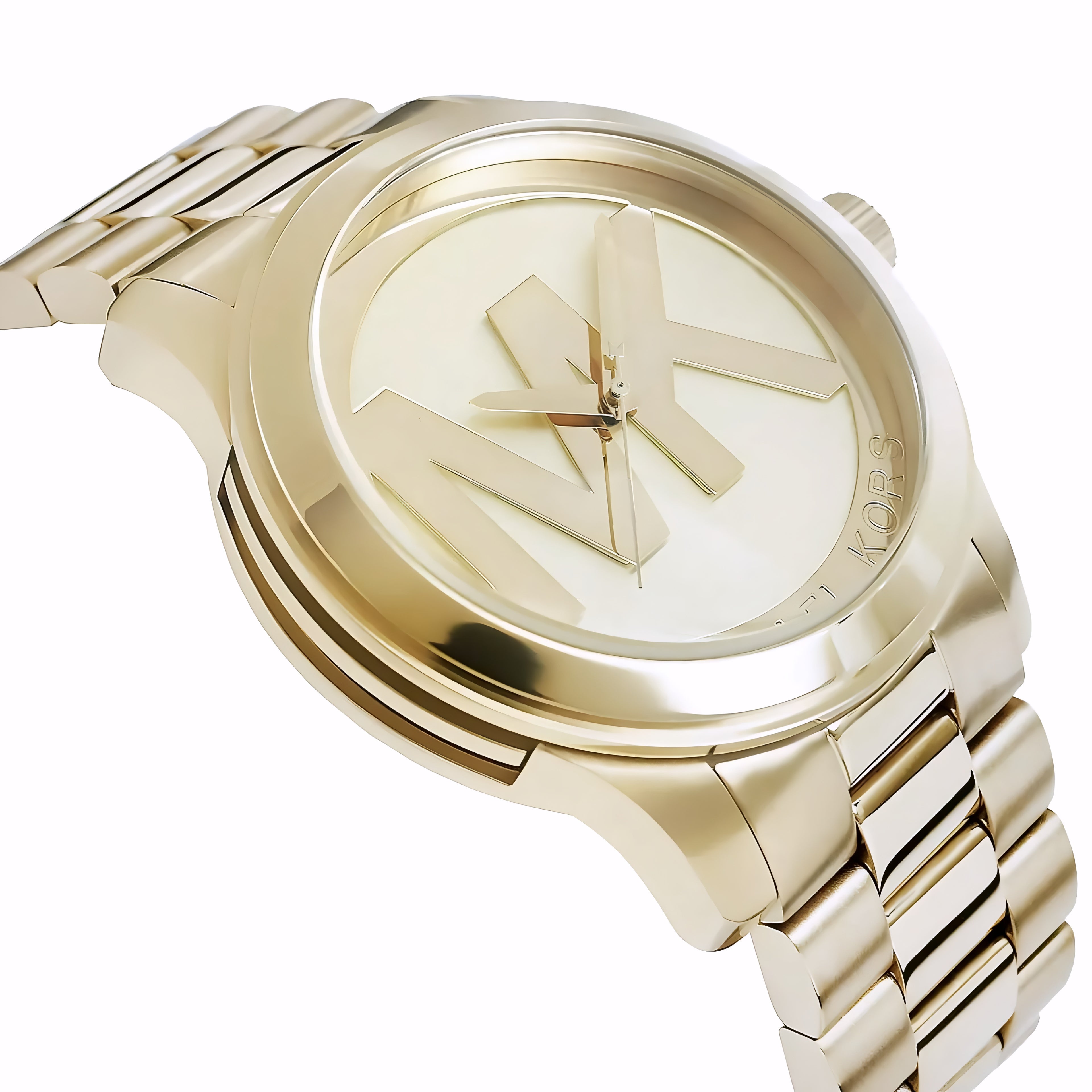 This is a Michael Kors Brynn gold-tone stainless steel ladies watch.