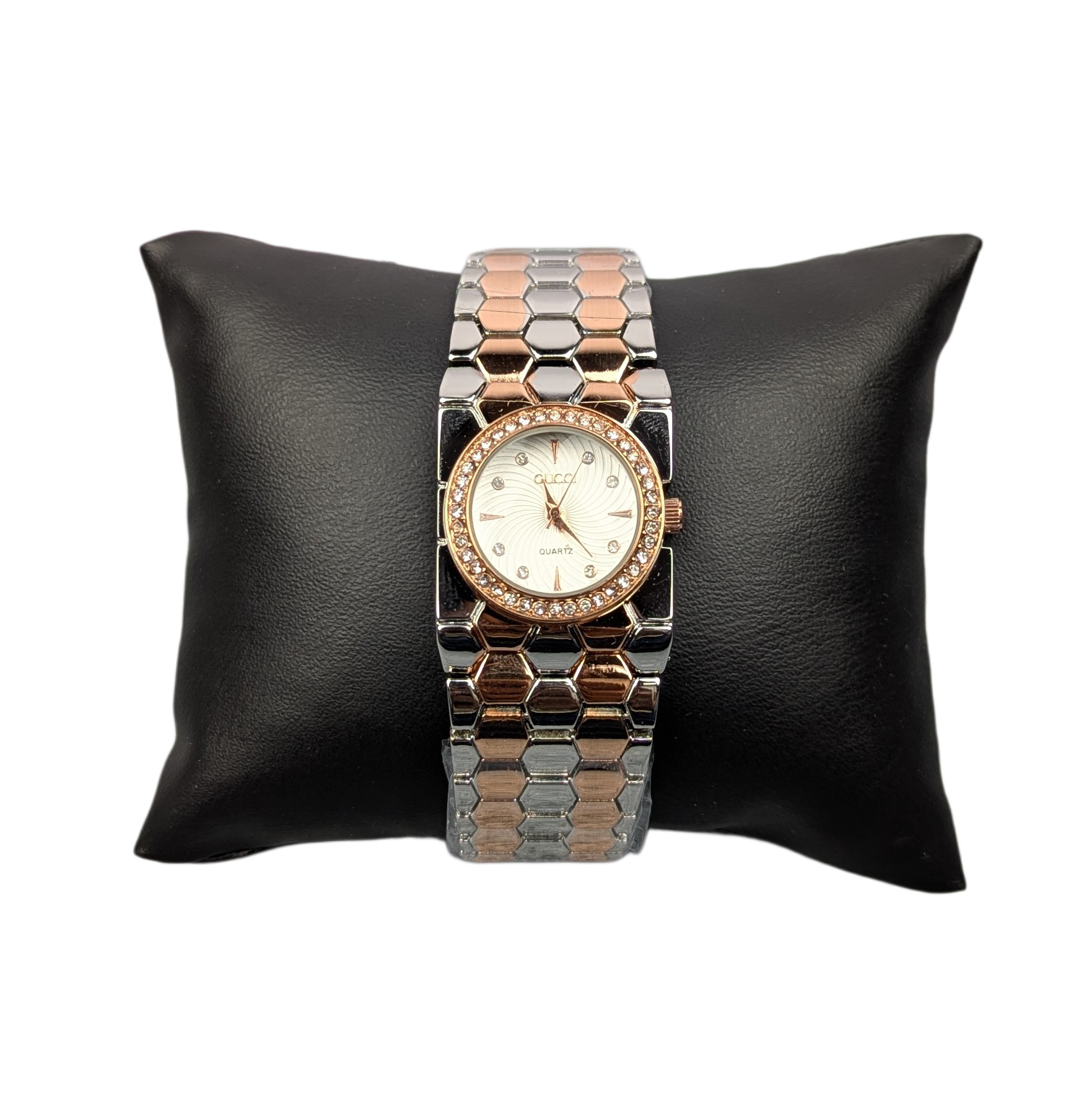 Gucci unique hexagonal link bracelet watch