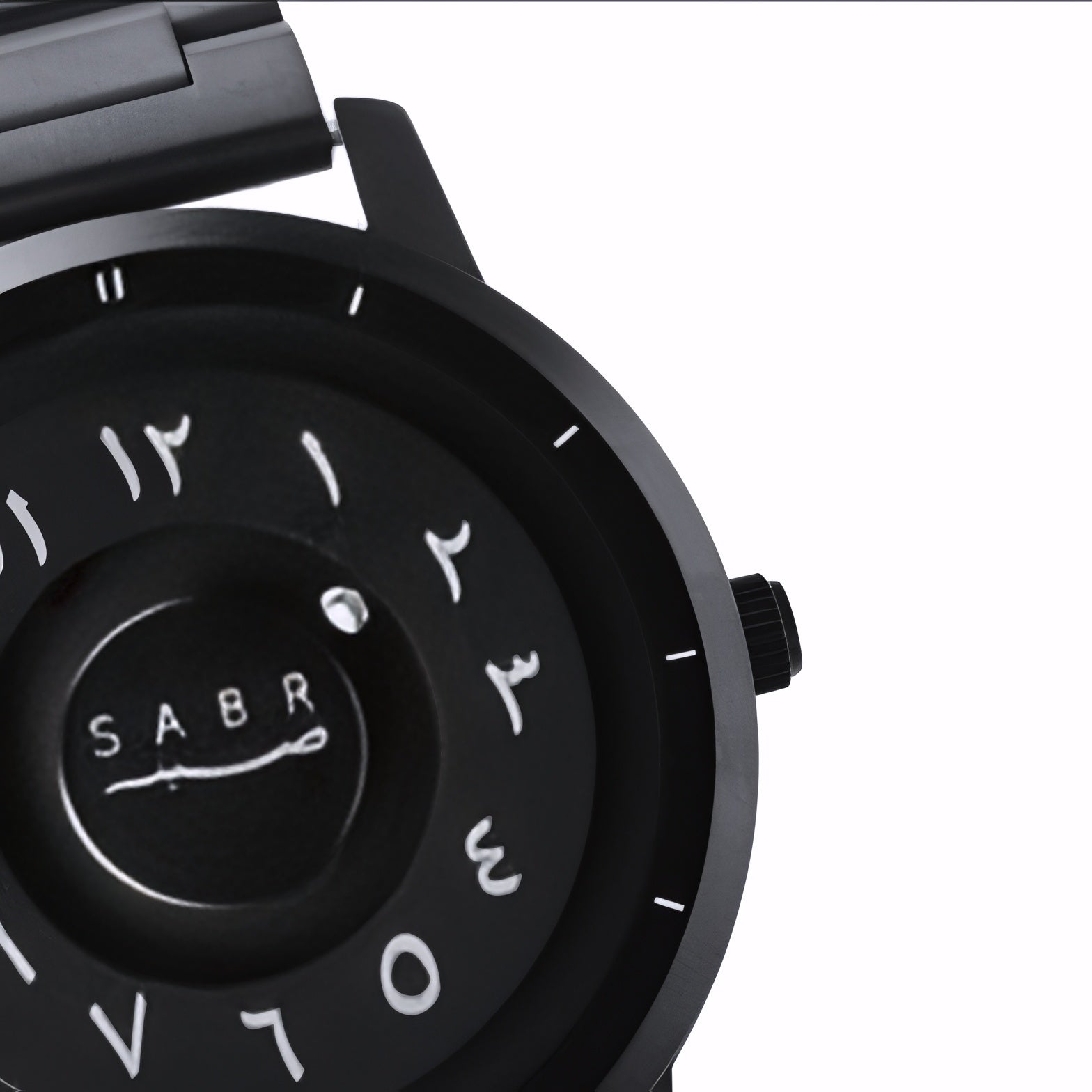 Black Sabr Premium Arabic watch featuring magnetic display