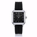 Silicone strap SABR watch with a square case and Arabic numerals
