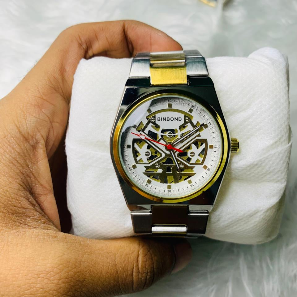 Binbond men's skeleton watch