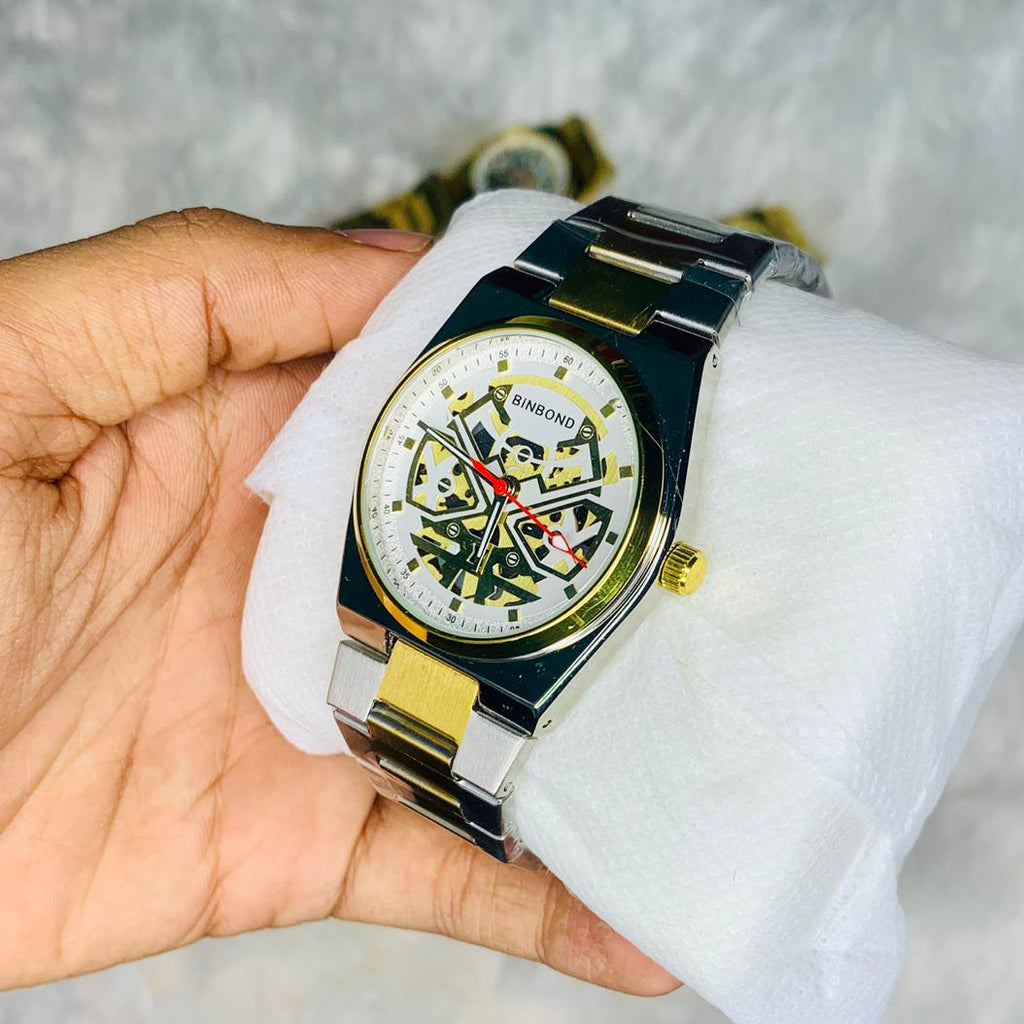 Binbond men's skeleton watch
