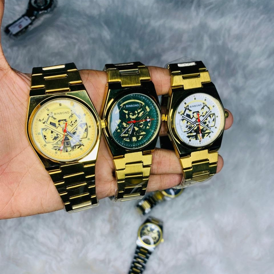 Binbond men's skeleton watch